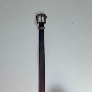 Black Belt with Western Silver Buckle